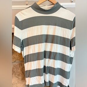 GAP, Striped Green and White Womens Shirt, Size XL